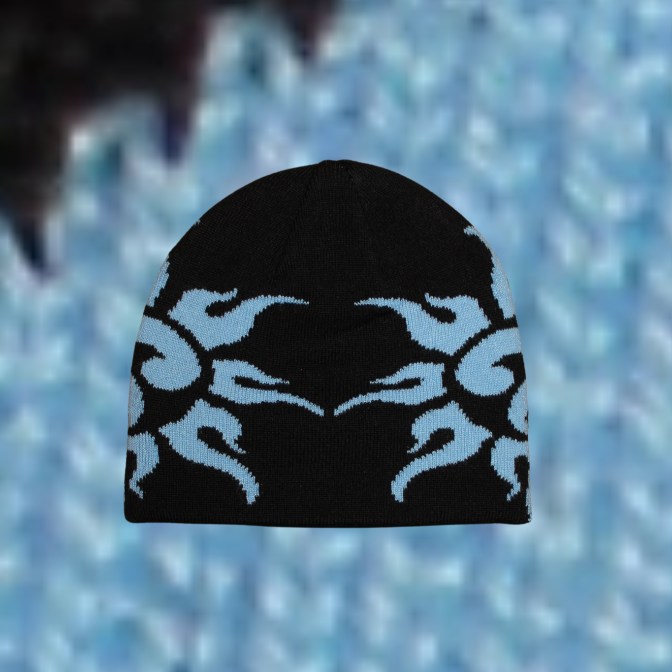 mirror knit (black/sky blue)