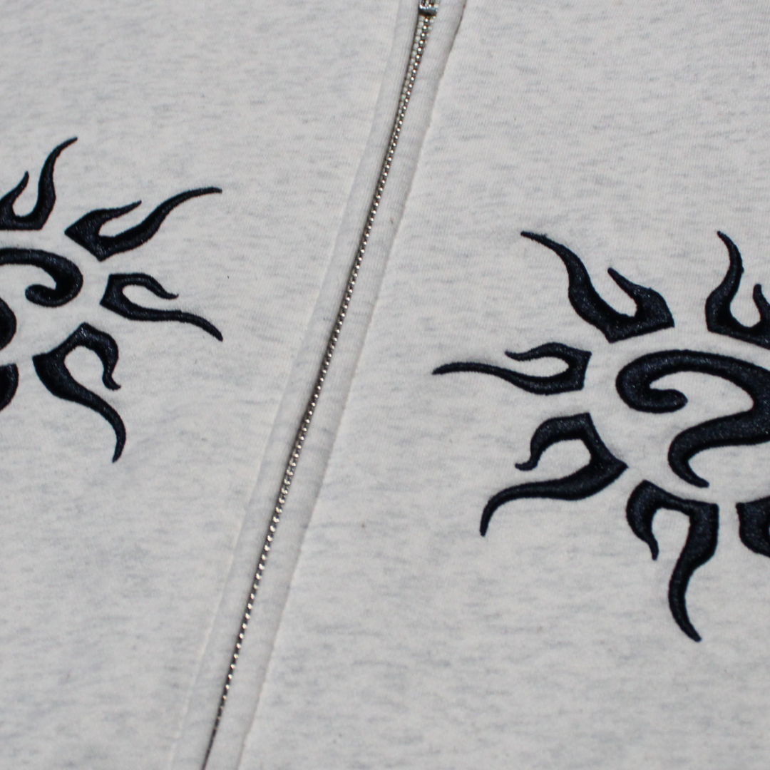 mirror zip hood (grey)