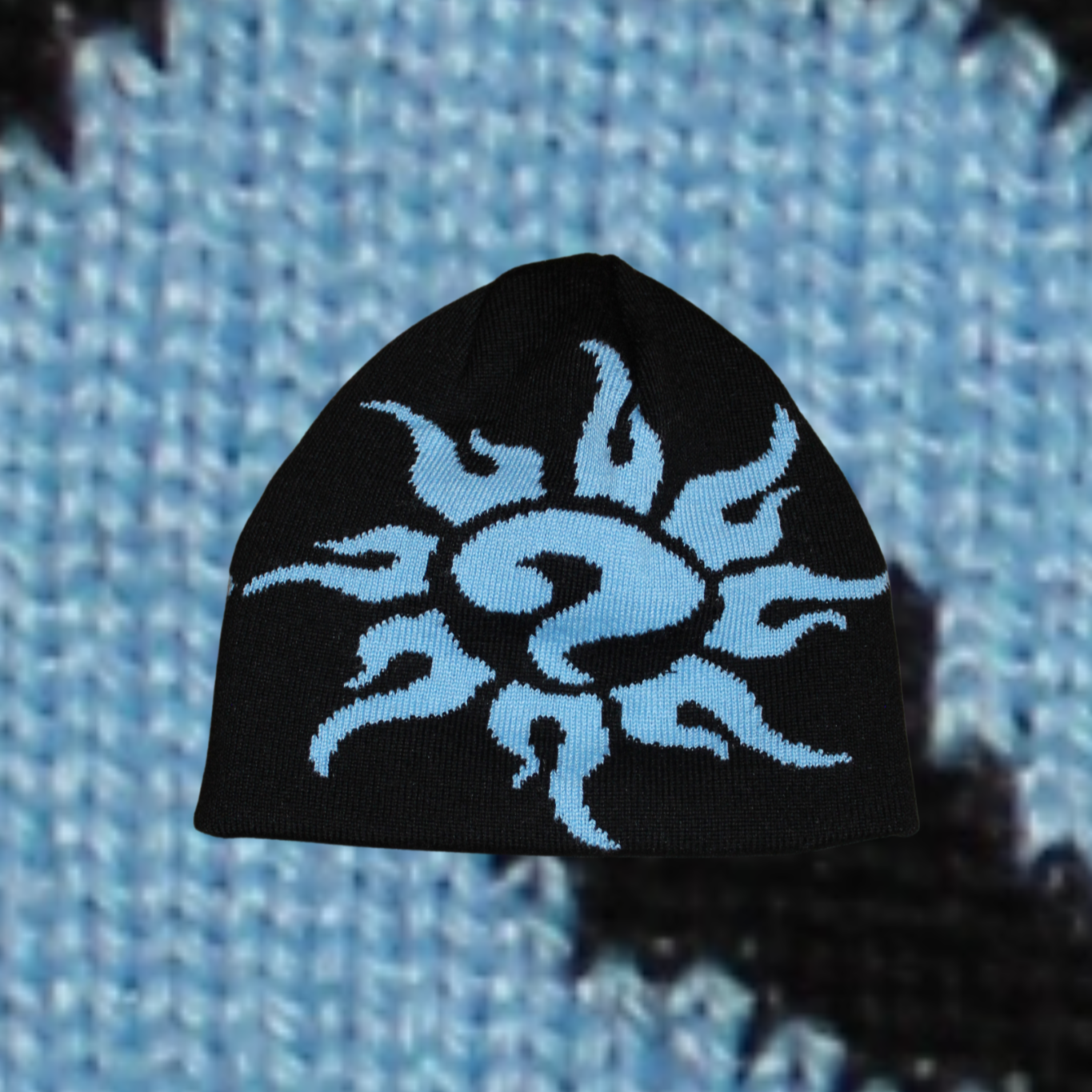 mirror knit (black/sky blue)