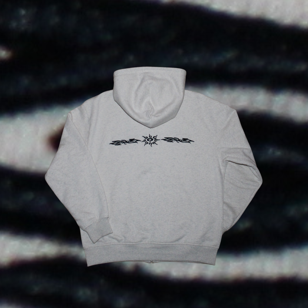 mirror zip hood (grey)