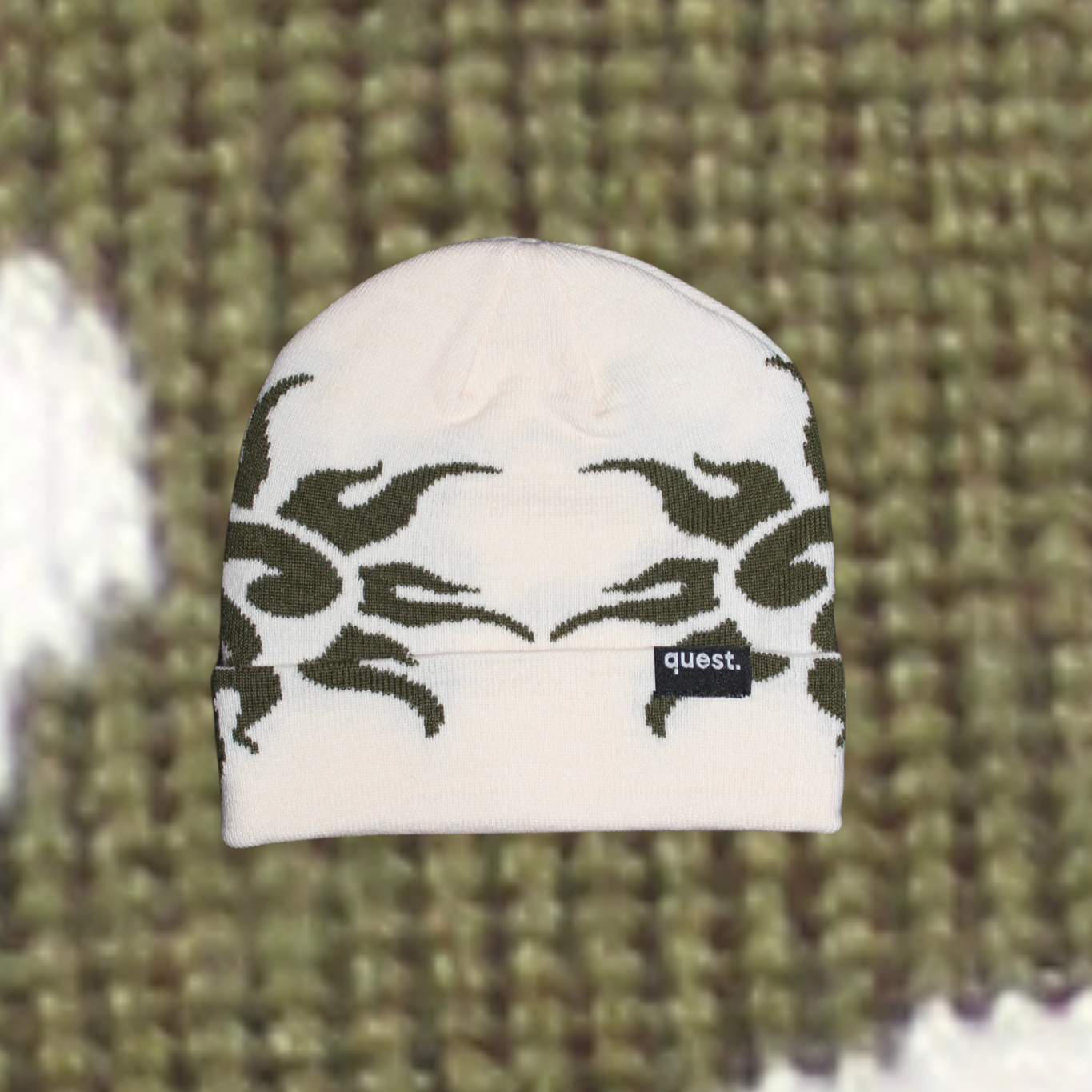 mirror knit (beige/army green)
