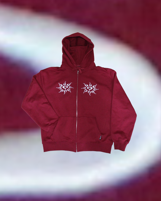 mirror mirror zip hood (maroon)